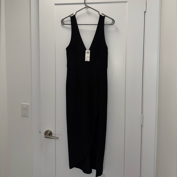 NWT Abercrombie Plunge V-Neck Midi Dress with Slit - Picture 5 of 6